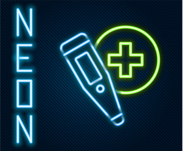 发光氖气线医用数字温度计图片下载