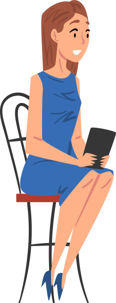 女记者坐在椅子上采访图片下载