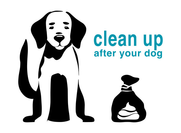 拉布拉多寻回犬的小狗在塑料袋里。黑色剪影狗孤立在白色背景。清理狗狗的排泄物。墨水，模板，剪贴画。矢量绘制插图宠物。平的卡通风格。图片下载