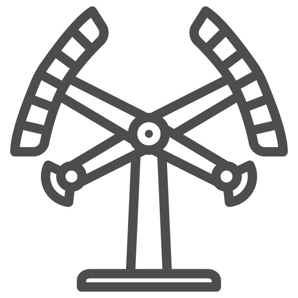 骑双锤线图标，游乐概念，吸引神风特攻队标志在白色背景，吸引钟摆图标在轮廓风格的移动概念和网页设计。矢量图形。图片下载