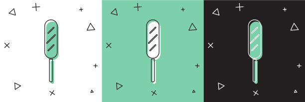 设置玉米狗图标隔离在白色和绿色图片下载