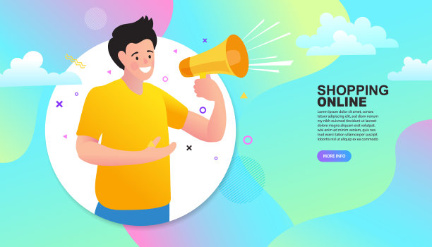 社交媒体或网络推广。影响者营销概念-博客推广服务和商品，为他的追随者在网上。平面向量插图。图片下载