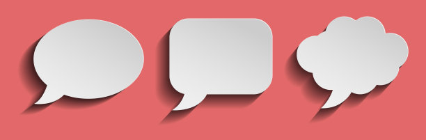 一套纸上的讲话气泡在红色的背景图片下载