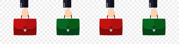 手里拿着公文包。公文包的现代风格。投资组合图标。矢量图图片下载