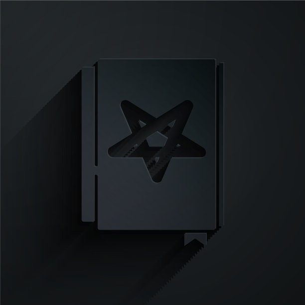 剪纸古老的魔法书与炼金术配方图片下载