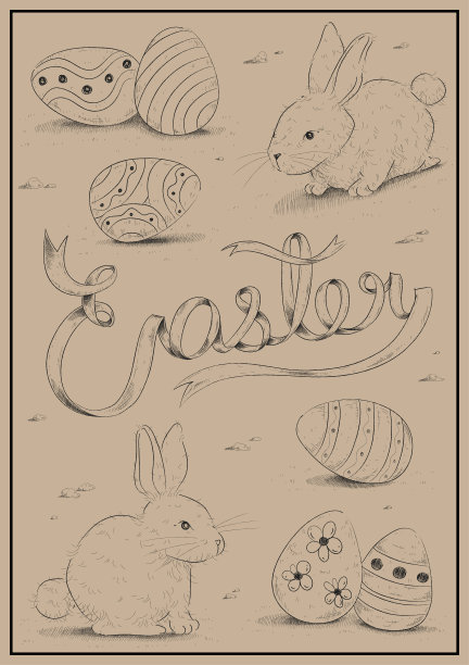 复活节，画画，书法，刻字，手绘图片下载