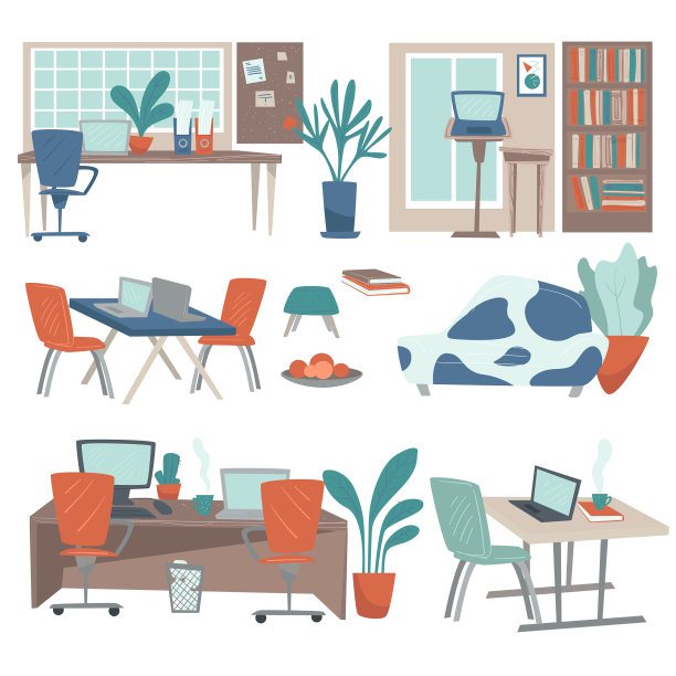 居家办公，工作场所室内设计舒适图片下载