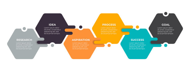 信息图形标签设计采用六角形图片下载