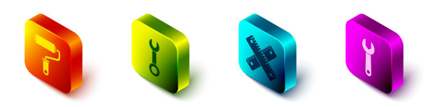 设置等距油漆滚筒刷扳手图片下载