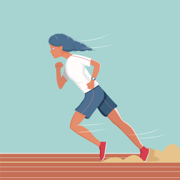 在体育馆里穿着红色运动鞋跑步的女人图片下载