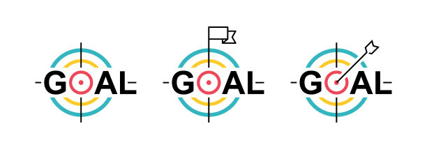 设置目标线图标。目标的概念。营销目标战略符号。标志设计。矢量图图片下载