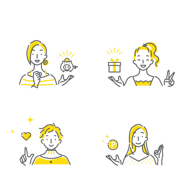 简单时尚的插图，线条艺术，双色图片下载