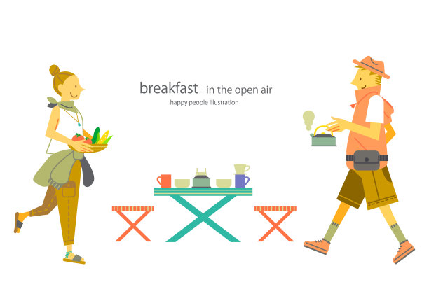 夏令营插图图片下载