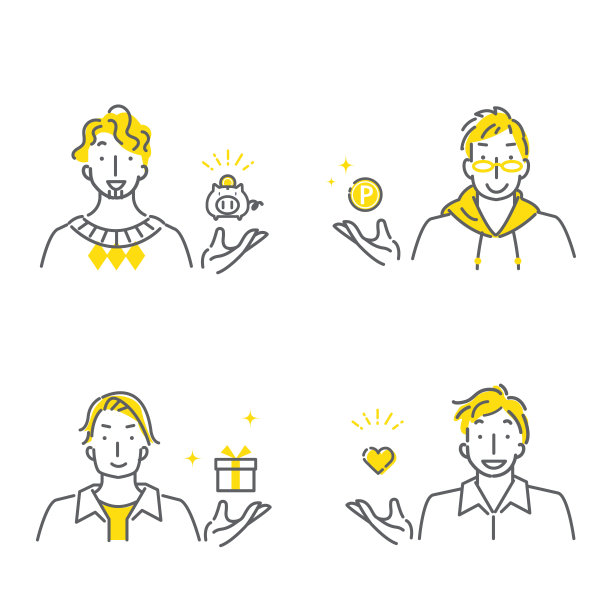 简单时尚的插图，线条艺术，双色图片下载