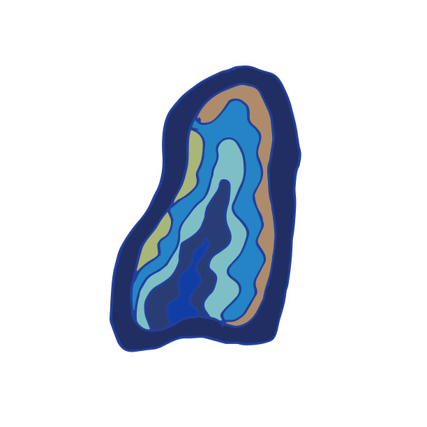 天青石晶体切片，分离在白色背景上。矢量插图在卡通风格。用于设计和装饰的神秘水晶。图片下载