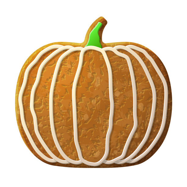 姜饼南瓜装饰彩色糖霜图片下载