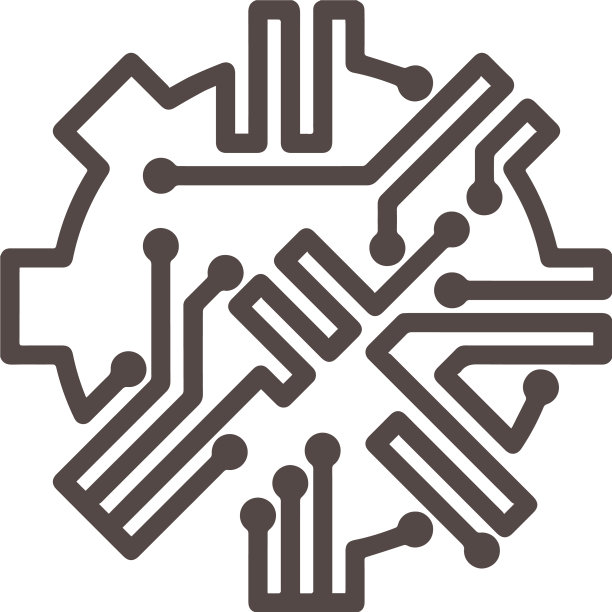 新潮的微芯片抽象标志标志图片下载