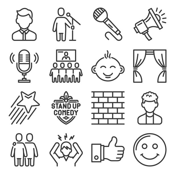 站起来喜剧俱乐部图标集图片下载