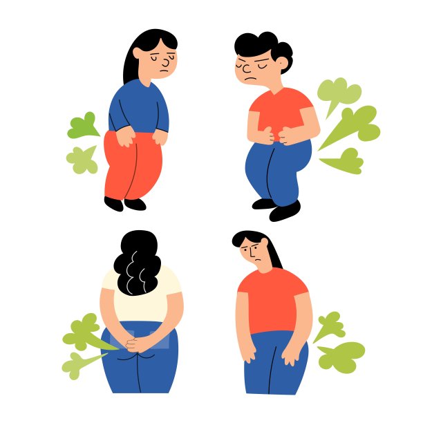 一组放屁人的图标。图片下载