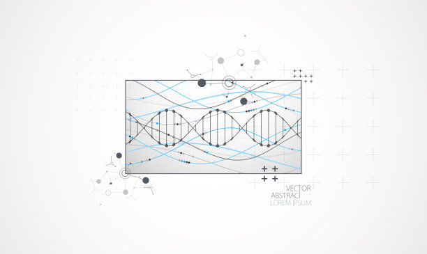 艺术科学模板，壁纸或带有DNA分子的横幅。图片下载