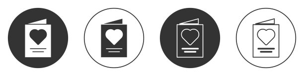 黑色贺卡图标孤立在白色图片下载