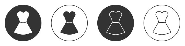 黑人女性服装图标孤立在白色图片下载