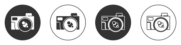 黑色照片相机图标孤立在白色图片下载