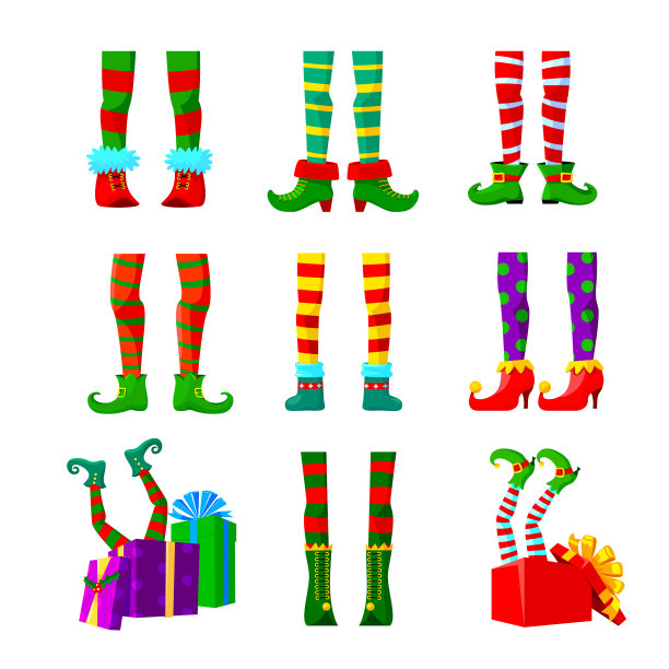 设置图标精灵腿圣诞设计元素图片下载