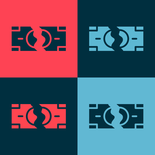 把钞票撕成两半的波普艺术图片下载