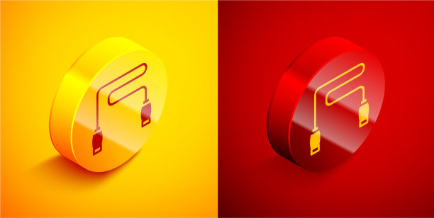 等距跳绳图标隔离在橙色和图片下载