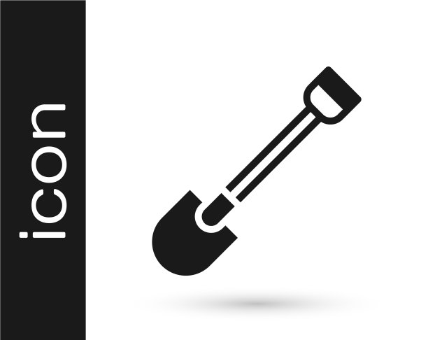 黑色的火铲图标孤立在白色图片下载