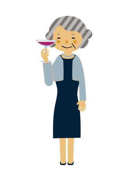 插图的年长妇女在正式的衣服。派对和仪式的插图材料。图片下载