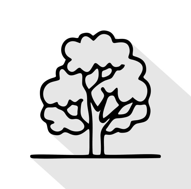 橡树平线图标薄标志公园植物图片下载