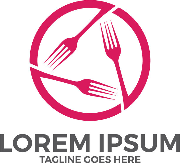 圆叉食物图标设计模板图片下载