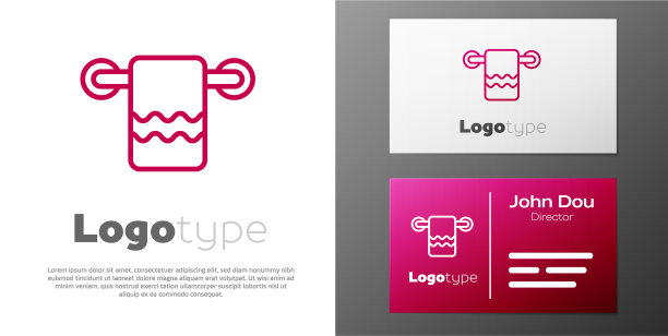 标志型线毛巾在衣架上孤立图标上图片下载