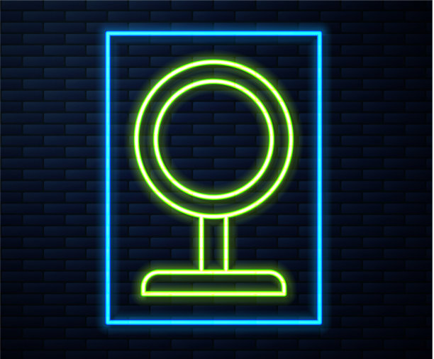 霓虹线圆形化妆镜图标图片下载