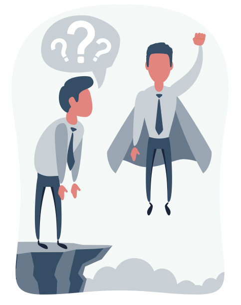 自信的超级英雄商人崛起图片下载