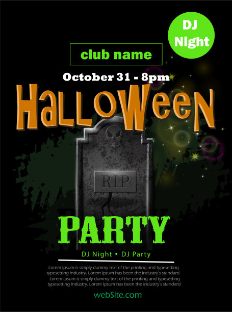 万圣节派对传单黑色图片下载