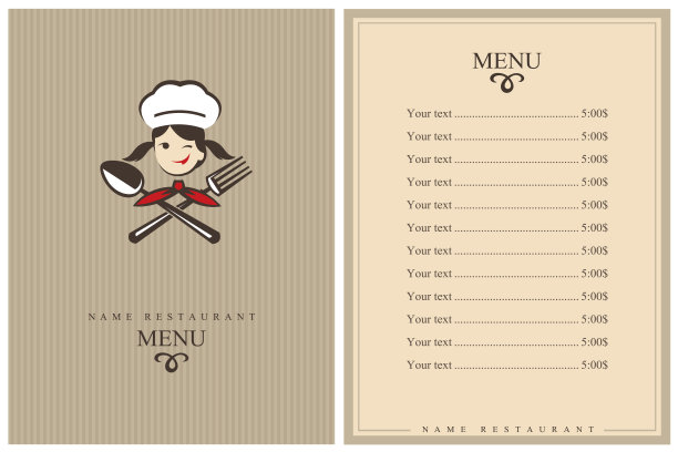 餐厅的菜单设计图片下载