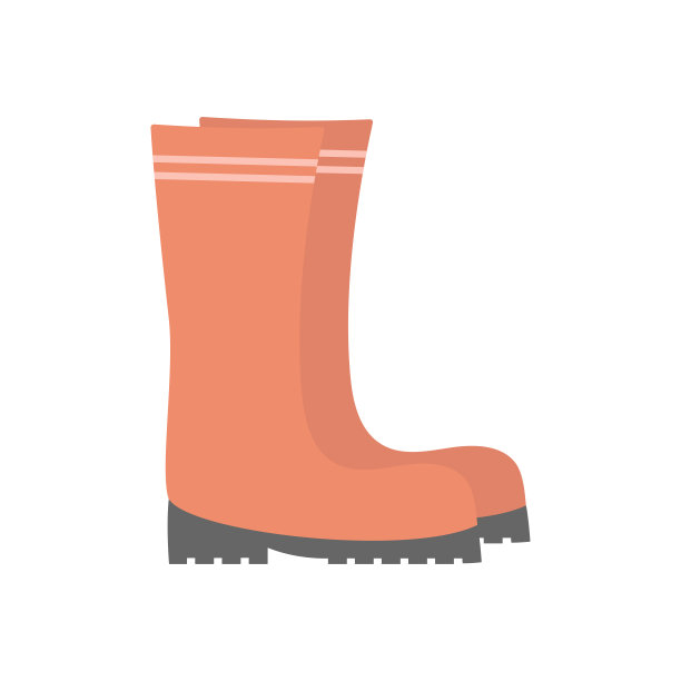 白色隔离胶靴，平底设计图片下载