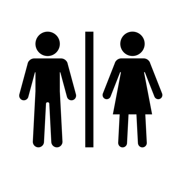 男性女性的图标。公共浴室的象征。性别的迹象。图片下载