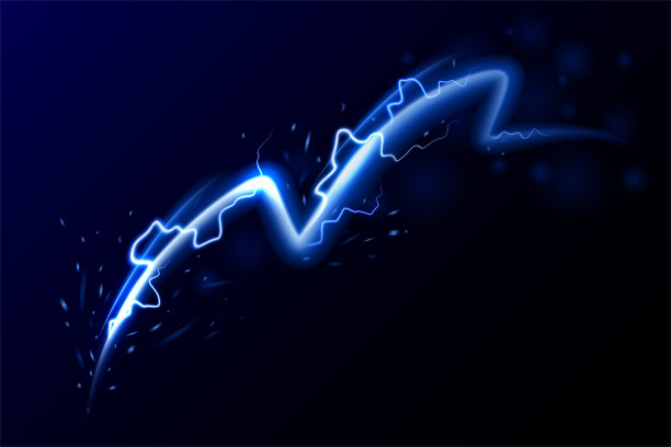 闪烁闪电的抽象效果。能源费用。蓝色发光的闪光图片下载