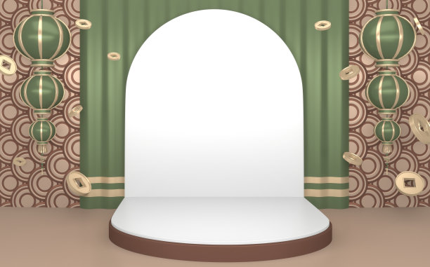 日本色调裙房，最小裙房几何。3d渲染图片下载