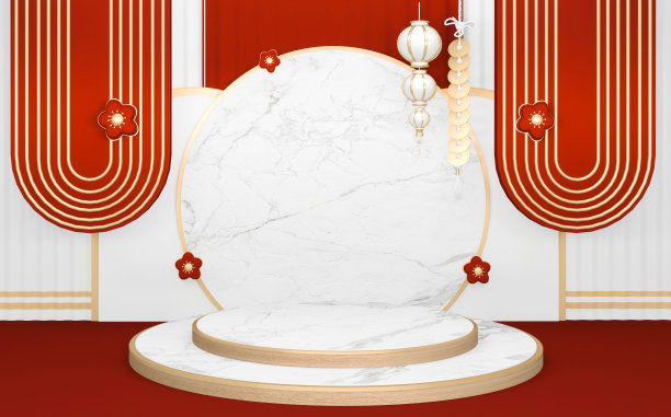 圆形黑色花岗岩裙房的简约设计。三维渲染图片下载