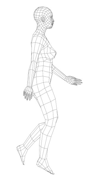 线框走的女人。向量图片下载