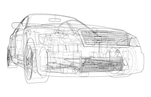 电动汽车与底盘。三维矢量渲染图片下载