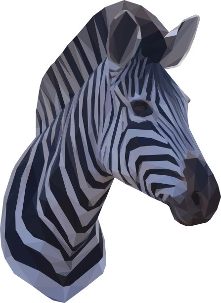 斑马头的几何插图图片下载