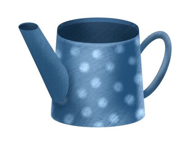 手绘铅笔粉笔园艺蓝色浇水罐插图。园艺的东西。可用于收获节卡、横幅、园艺日模板、农贸市场图片下载