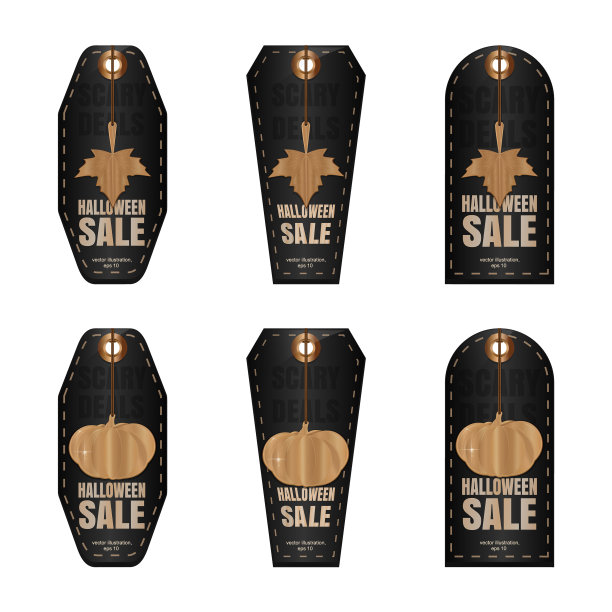 万圣节促销设置万圣节黑色标签图片下载