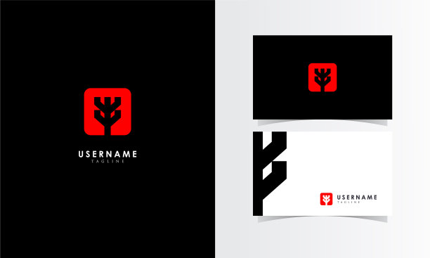 魔鬼树标志标志与名片模板图片下载